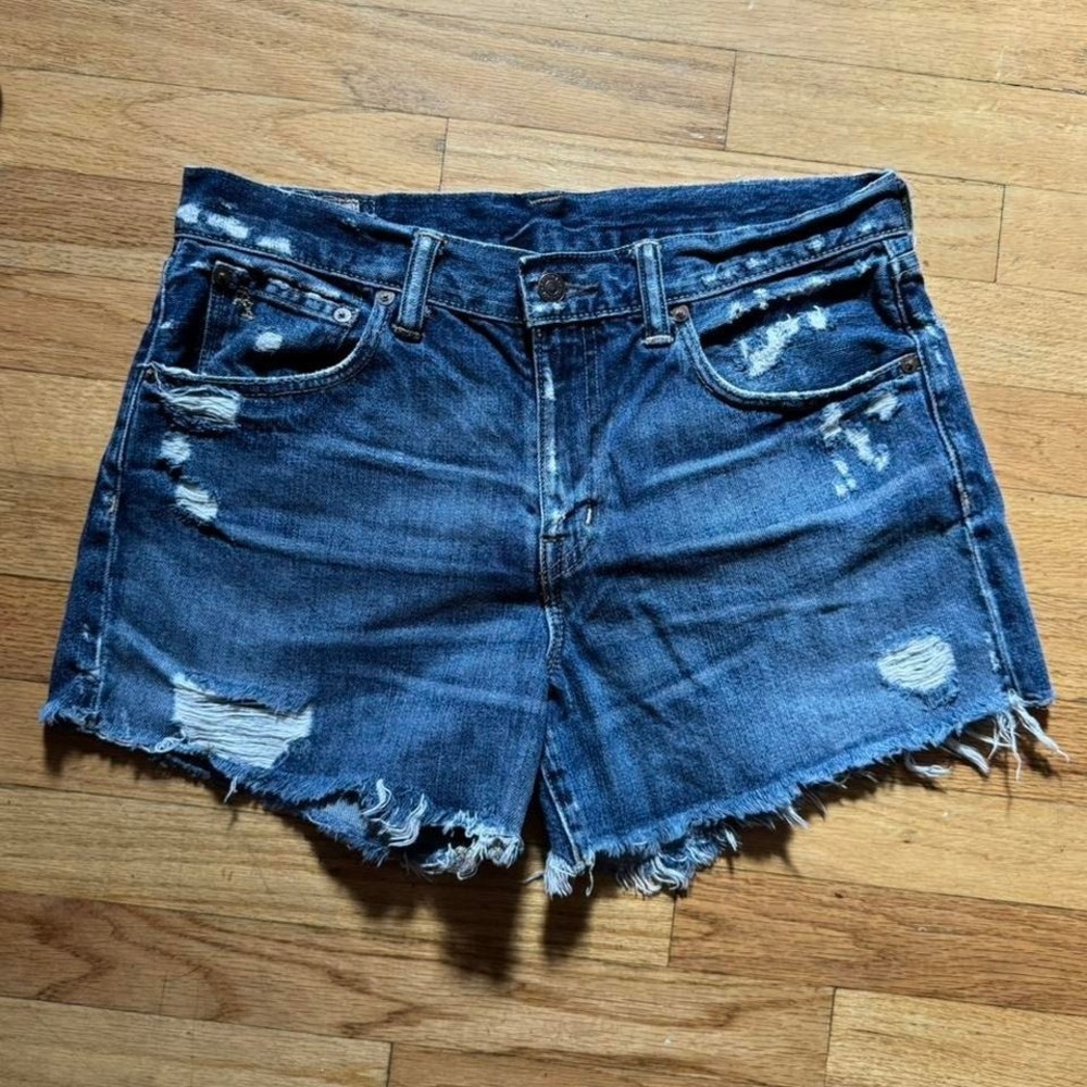 Polo Ralph Lauren Crosby Shorts Women's Size 27‎ Denim Jorts Distressed Cotton
